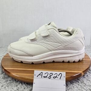 Brooks Womens 9.5D Wide Addiction Walker Double Strap 2 White Comfort Walking